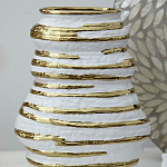 Ваза белая с рельефной поверхностью и золотыми полосами Vase Beehive варинант исполнения - 6 | Loft Concept в Барнауле