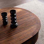 Кофейный стол овальный из дерева с 2-мя ящиками Coffee Walnut Table варинант исполнения - 4 | Loft Concept в Барнауле