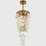 Многоярусная люстра с прямоугольными хрустальными подвесками Allard Crystal Chandelier варинант исполнения - 3 | Loft Concept в Барнауле