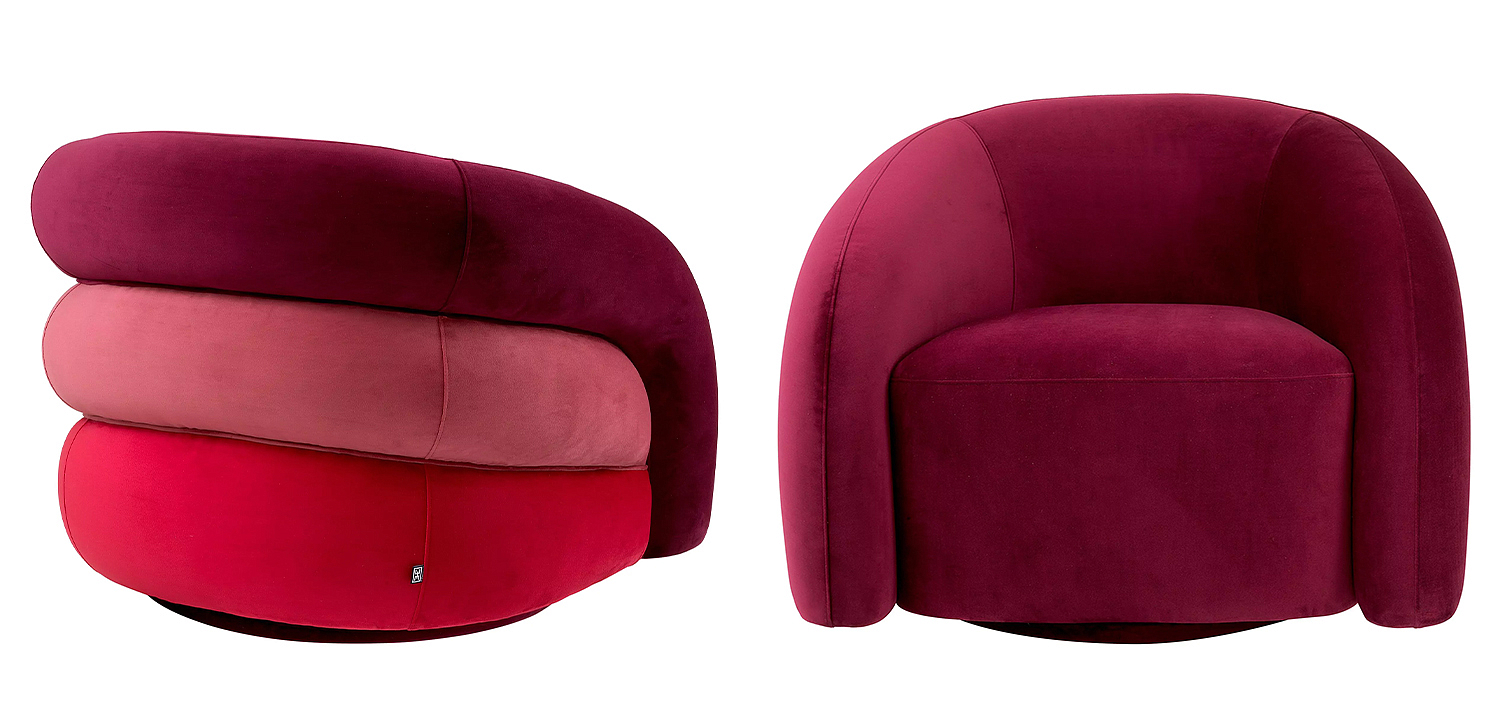 Кресло Eichholtz Chair Novelle Bordeaux Red Velvet Кресло Eichholtz Chair Novelle Bordeaux Red Velvet - Loft-Concept в Барнауле