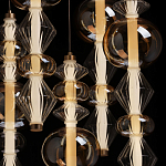 Люстра с плафонами из прозрачного и янтарного стекла в виде шаров и ромбов Gabriel Scott Luna варинант исполнения - 6 | Loft Concept в Барнауле