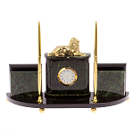 Настольный канцелярский набор из нефрита с декором в виде льва Golden Lion варинант исполнения - 1 | Loft Concept в Барнауле