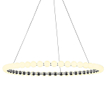 Люстра светодиодная кольцевая с круглыми плафонами белого цвета PEARLS Suspension 80 варинант исполнения - 1 | Loft Concept в Барнауле