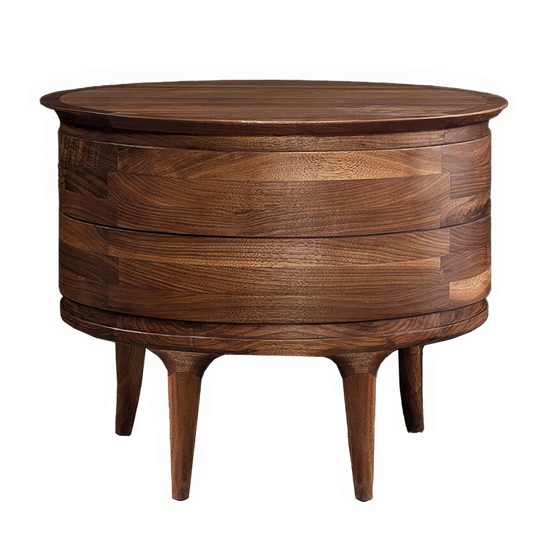 Прикроватный столик из дерева с 2-мя ящиками Moon Walnut Furniture Орех Прикроватный столик из дерева с 2-мя ящиками Moon Walnut Furniture Орех в Барнауле | Loft Concept