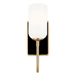  Бра с прямоугольным черным основанием и белым матовым цилиндрическим плафоном Kichler варинант исполнения - 10 | Loft Concept в Барнауле