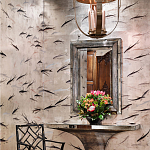 Обои ручная роспись Fishes Blue Pearl on Tarnished Silver gilded silk with pearlescent antiquing варинант исполнения - 1 | Loft Concept в Барнауле