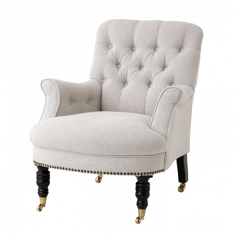 Кресло Eichholtz Chair Barrington Бежево-серый Черный Кресло Eichholtz Chair Barrington Бежево-серый Черный в Барнауле | Loft Concept