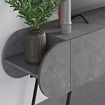 ТВ-тумба серая с 2-мя откидными дверцами и 2-мя открытыми полками CAPSULE TV STAND RETRO GREY варинант исполнения - 4 | Loft Concept в Барнауле