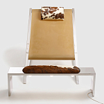 Дизайнерское кресло на металлическом каркасе с подставкой для ног Poltronova Mies Armchair варинант исполнения - 3 | Loft Concept в Барнауле