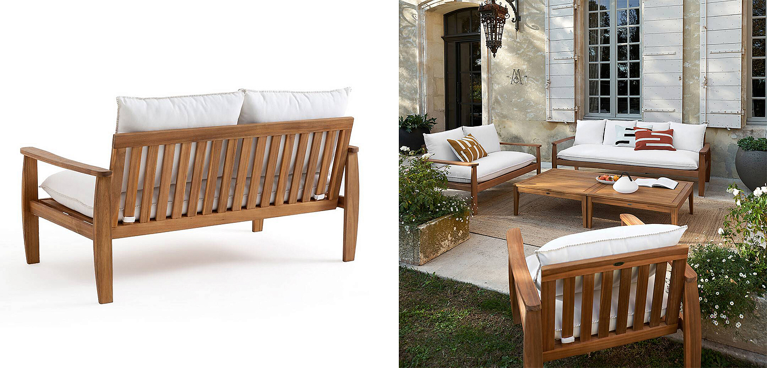 Уличный диван с деревянным каркасом Jensen Sofa Уличный диван с деревянным каркасом Jensen Sofa - Loft-Concept в Барнауле