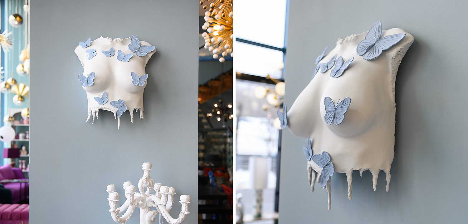 Аксессуар на стену Sculpture Female Torso Butterflies Аксессуар на стену Sculpture Female Torso Butterflies - Loft-Concept в Барнауле