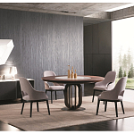 Обеденный стол круглый на чёрном фигурном основании Bosnia dinning table  варинант исполнения - 2 | Loft Concept в Барнауле