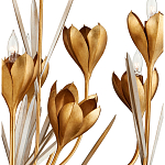 Люстра золотого цвета в виде цветков крокуса Hanging Flowers варинант исполнения - 1 | Loft Concept в Барнауле