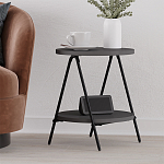 Стол приставной с 2-мя круглыми столешницами цвета антрацит ESSEL SIDE TABLE ANTHRACITE варинант исполнения - 5 | Loft Concept в Барнауле