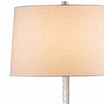 Торшер с тканевым абажуром на серебряном фактурном каркасе Thin Fakutra варинант исполнения - 1 | Loft Concept в Барнауле