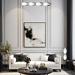 Подвесной светильник линейный в сочетании двух разных фактур стекла Enchanting варинант исполнения - 5 | Loft Concept в Барнауле