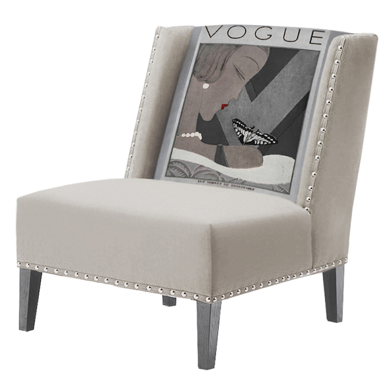 FUN Armchair Vogui II Beige Дизайнерское кресло с цветным принтом Бежево-серый FUN Armchair Vogui II Beige Дизайнерское кресло с цветным принтом Бежево-серый в Барнауле | Loft Concept