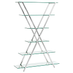 Стеллаж со стеклянными полками на стальном каркасе X-ray варинант исполнения - 1 | Loft Concept в Барнауле