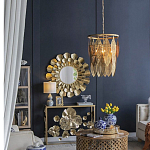 Зеркало круглое настенное в металлической раме Sunny Golden Petals варинант исполнения - 6 | Loft Concept в Барнауле