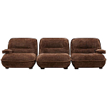 Кресло без подлокотников коричневое ну круглых деревянных ножках Loup Plush Armchair Brown варинант исполнения - 3 | Loft Concept в Барнауле