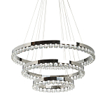 Люстра с тремя кольцами цвета хром и прозрачными хрустальными шарами по периметру Sacramento Transparent Balls Chandelier варинант исполнения - 1 | Loft Concept в Барнауле