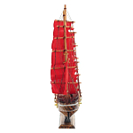 Декоративная модель деревянного парусника с красными парусами в подарочной упаковке With The low варинант исполнения - 3 | Loft Concept в Барнауле