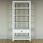 Стеллаж Elsa Dreams White со стеклянными полками и ящиком варинант исполнения - 4 | Loft Concept в Барнауле