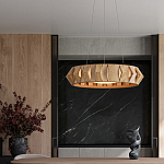 Люстра круглая из толстых деревянных реек Wooden Slats варинант исполнения - 4 | Loft Concept в Барнауле