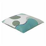 Подушка декоративная хлопковая мятного цвета с абстрактным принтом Elysian Flow Breeze варинант исполнения - 1 | Loft Concept в Барнауле