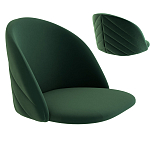 Барный стул со спинкой и металлической подставкой на 4-х деревянных ножках Зеленый Велюр Vendramin Chair варинант исполнения - 2 | Loft Concept в Барнауле