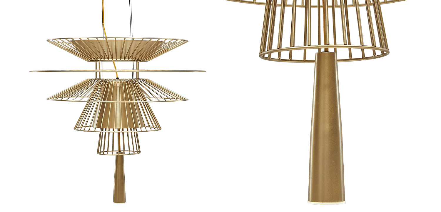 Люстра с металлическим плафоном Shade Metal Chandelier Люстра с металлическим плафоном Shade Metal Chandelier - Loft-Concept в Барнауле