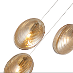 Люстра каскадная с 6-ю стеклянными круглыми плафонами янтарного цвета Savio Glass Disc Light варинант исполнения - 3 | Loft Concept в Барнауле