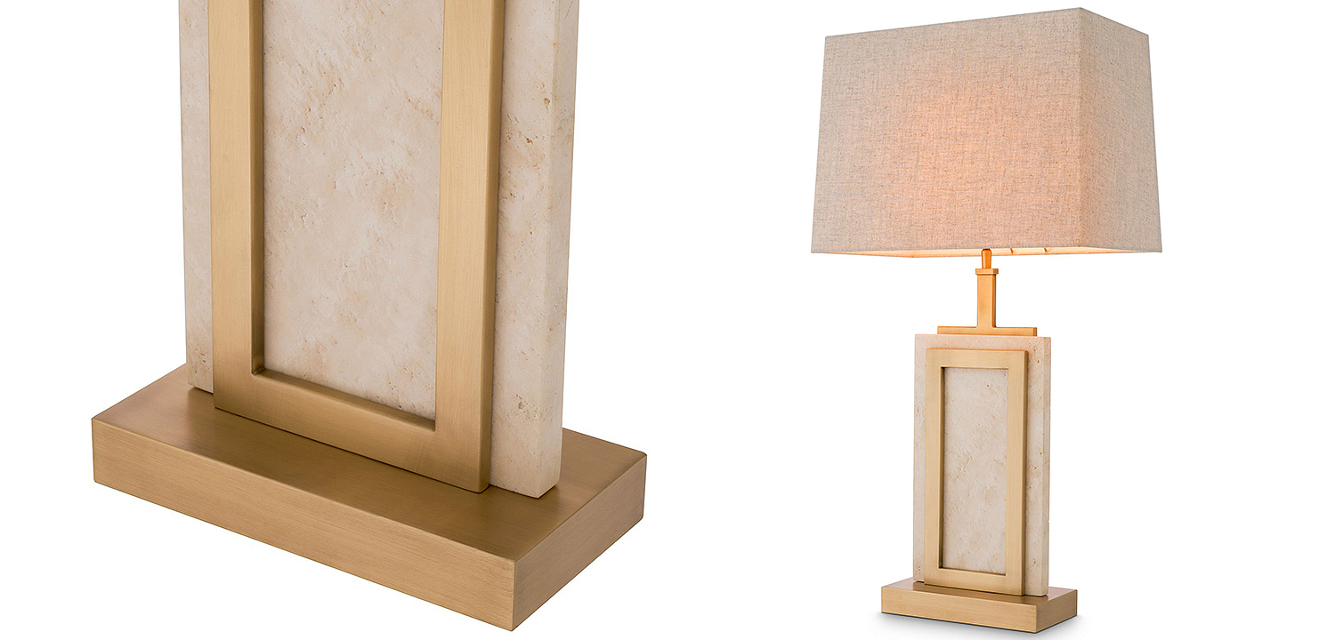 Настольная лампа Eichholtz Table Lamp Murray Travertine Настольная лампа Eichholtz Table Lamp Murray Travertine - Loft-Concept в Барнауле