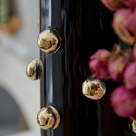 Ваза черная цилиндрическая с глянцевым покрытием и золотыми декоративными элементами Molecule Collection варинант исполнения - 1 | Loft Concept в Барнауле