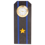 Часы погон подарочные настольные Авиация ВМФ из натурального камня Змеевик Military Clock варинант исполнения - 10 | Loft Concept в Барнауле