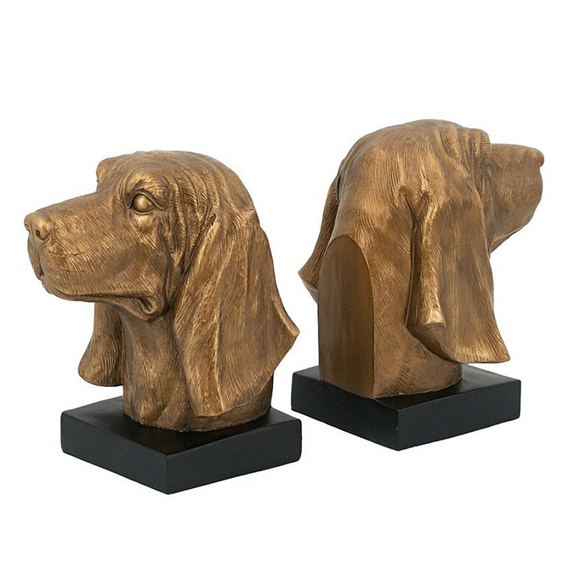 Держатель для книг с бронзовыми фигурками головы собаки Dog Elegance Бронза Черный Держатель для книг с бронзовыми фигурками головы собаки Dog Elegance Бронза Черный в Барнауле | Loft Concept