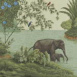 Обои ручная роспись River Scenes of Bengal Verdoyant варинант исполнения - 1 | Loft Concept в Барнауле