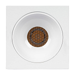 Встраиваемый спот светодиодный квадаратный белого цвета с круглым углублением Ombra Lux  варинант исполнения - 2 | Loft Concept в Барнауле