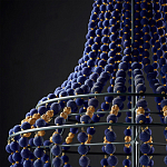 Люстра каплевидной формы декорированная синими и золотыми бусинами Blue Beads варинант исполнения - 3 | Loft Concept в Барнауле