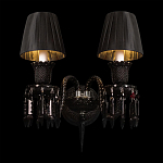 Бра с двумя черными абажурами и декоративными подвесками Lustre Reverie варинант исполнения - 1 | Loft Concept в Барнауле