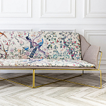 Трехместный диван на металлическом каркасе с цветочным принтом в стиле шинуазри Chinoiserie Birds on a Tree Sofa варинант исполнения - 7 | Loft Concept в Барнауле