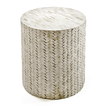 Приставной круглый столик инкрустация костью Bone Inlaid Round  Stool варинант исполнения - 2 | Loft Concept в Барнауле