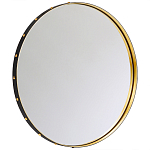 Зеркало овальное в металлической раме с кожаной отделкой Loft in Reflection варинант исполнения - 2 | Loft Concept в Барнауле