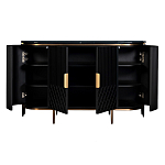 Комод черный округлой формы с рельефным фасадом Black Cut варинант исполнения - 2 | Loft Concept в Барнауле