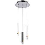 Подвесной светильник Metal Acrylic Tube Trio Chrome Hanging Lamp варинант исполнения - 2 | Loft Concept в Барнауле
