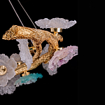 Люстра круглая на золотом каркасе с цветочным декором Miscellaneous herbs варинант исполнения - 4 | Loft Concept в Барнауле