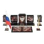 Настольный письменный набор из креноида и змеевика на бронзовых ножках Marble Accessory варинант исполнения - 1 | Loft Concept в Барнауле