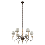 Люстра на металлическом основании с 6-ю белыми тканевыми абажурами Terrain варинант исполнения - 4 | Loft Concept в Барнауле