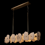 Люстра подвесная линейная с текстурированными мраморными элементами Marble square варинант исполнения - 4 | Loft Concept в Барнауле