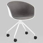 Офисное кресло из пластика с мягким сиденьем Eggshell Grey варинант исполнения - 2 | Loft Concept в Барнауле